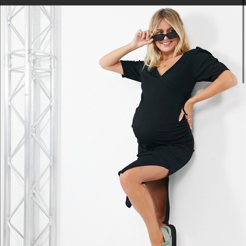 NWT misguided black maternity dress ASOS